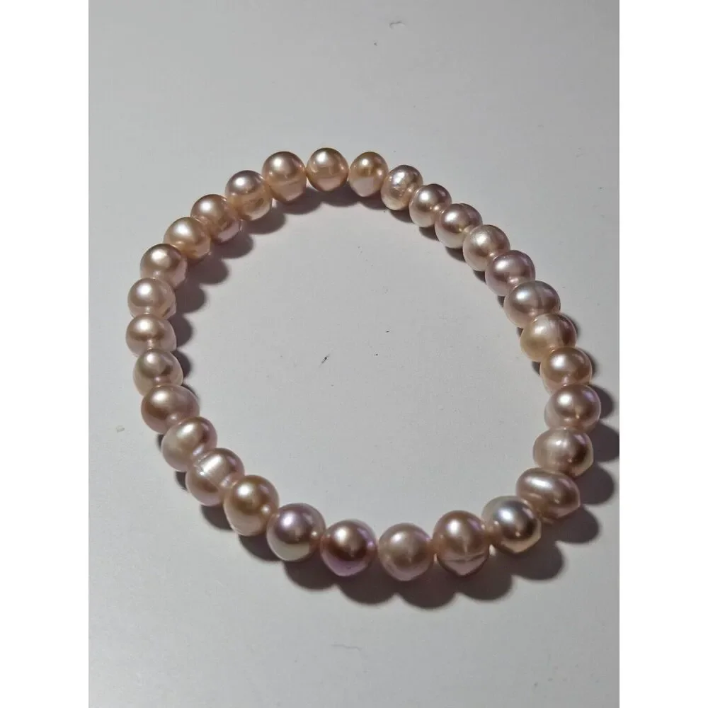 Pink freshwater pearl bracelet 7